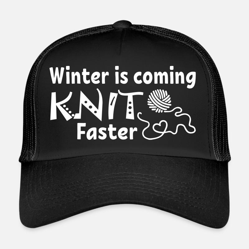 Knit Faster - Trucker Cap - Schwarz/Schwarz