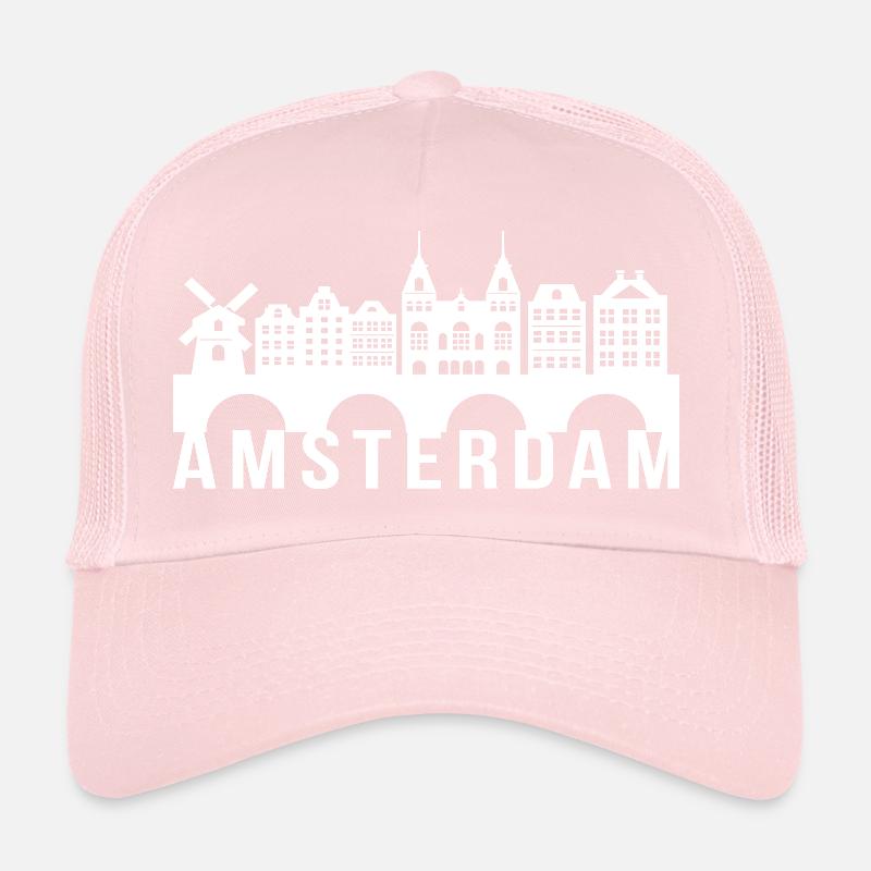 Cadeau de repère Skyline Amsterdam Hollande Casquette trucker 