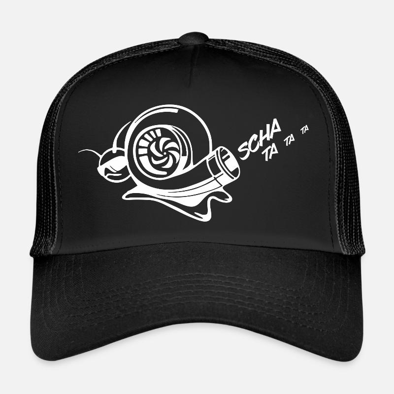 Turboschnecke weiß - Trucker Cap - Schwarz/Schwarz