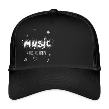 La musique me rend heureux - Casquette trucker  - noir/noir - Devant