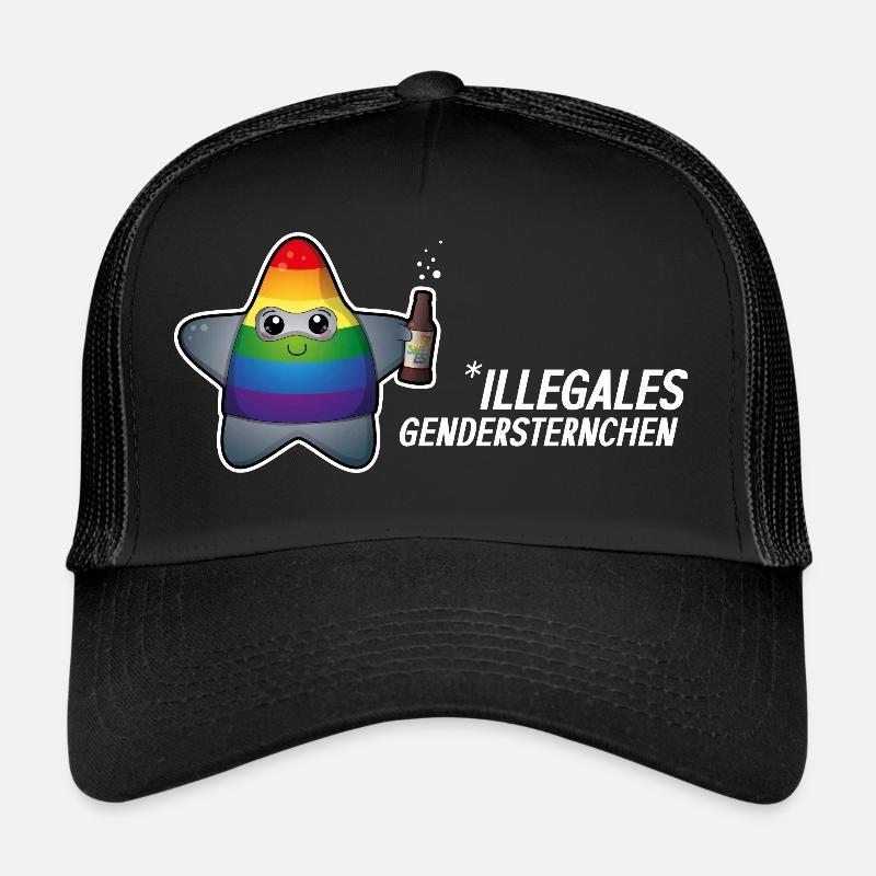 Illegal gender asterisk? Too cute to be sued! - Trucker Cap - black/black