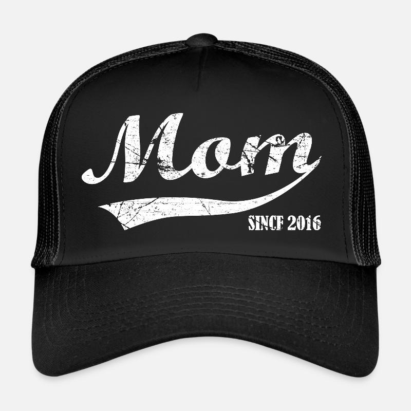 Mom Since 2016 - mutter - Trucker Cap - Schwarz/Schwarz