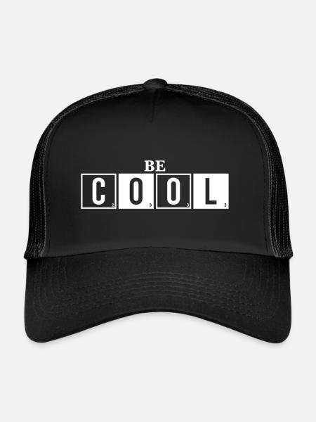 Soyez cool - Sei Cool Spruch - Casquette trucker  - noir/noir - Devant