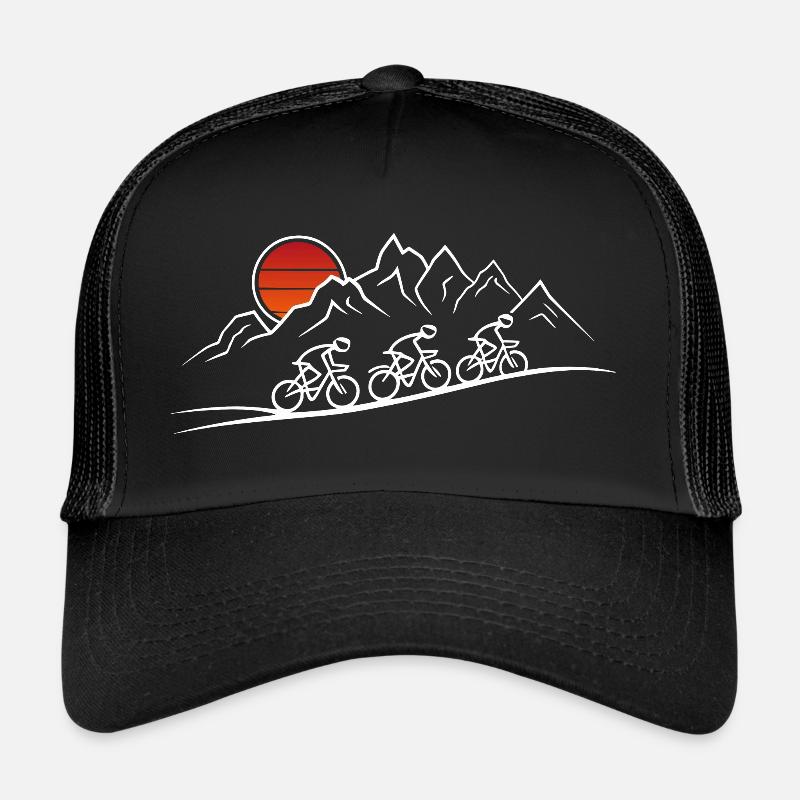 Bicycle Tour Mountains Bicycle Nature Excursion Trucker Cap