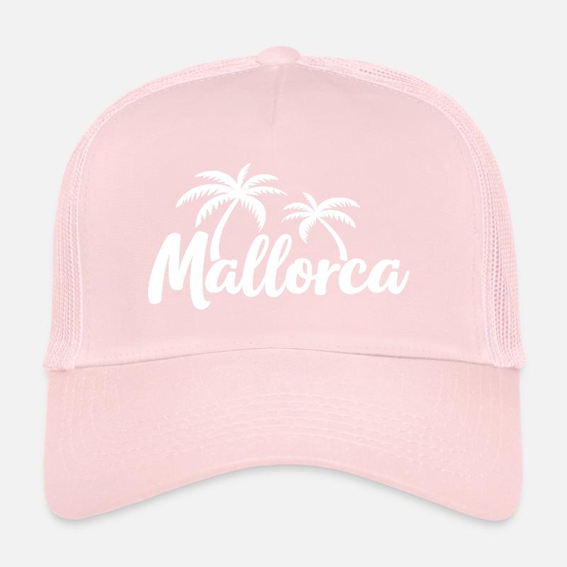 Sentiment d’être sur l’île de Majorque – vacances Palm Trees Beach Casquette trucker 