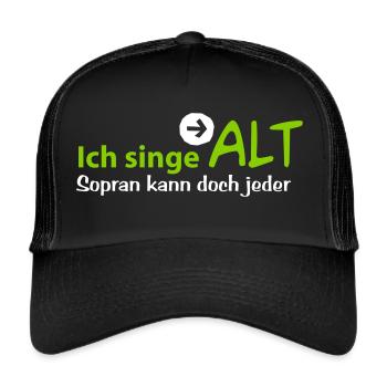 Alt statt Sopran - Trucker Cap - Schwarz/Schwarz - Vorne