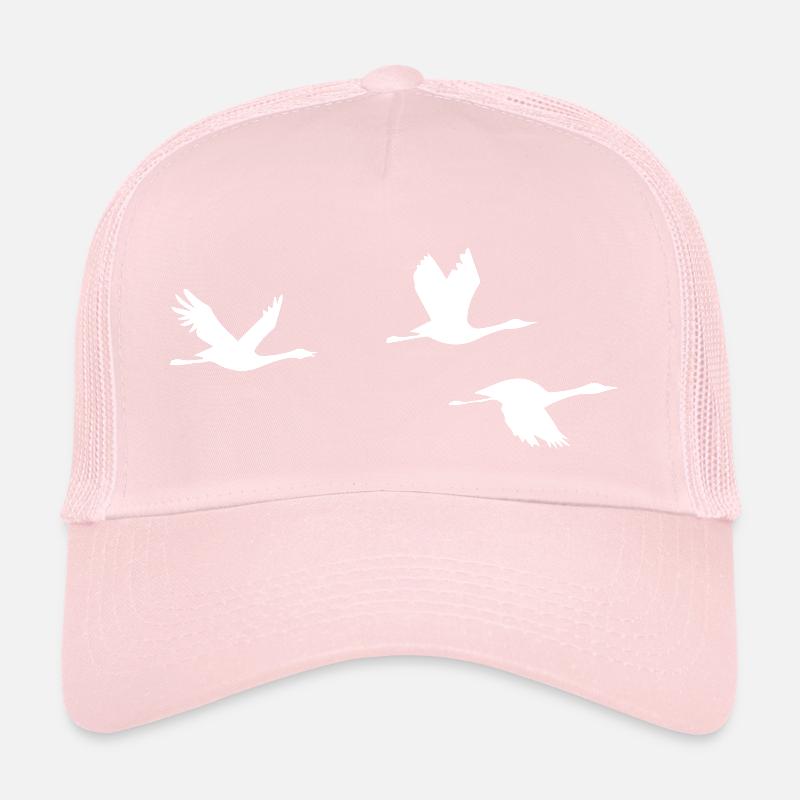 Flying Goose Goose Migratory Birds Grey Goose Gift Trucker Cap