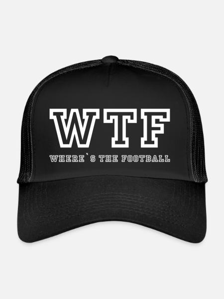 WTF Where's the Football American Football Sport - Casquette trucker  - noir/noir - Devant
