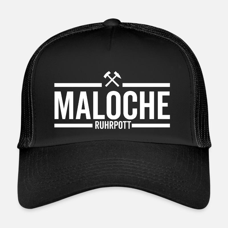 Maloche Ruhrpott Ruhrgebiet Kumpel - Trucker Cap - Schwarz/Schwarz