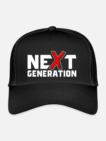 Lettres X de nouvelle génération / symbole X - Casquette trucker  - noir/noir - Devant