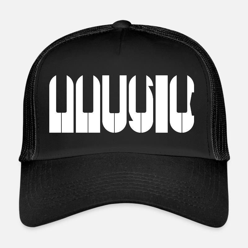 Music piano - Trucker Cap - Schwarz/Schwarz