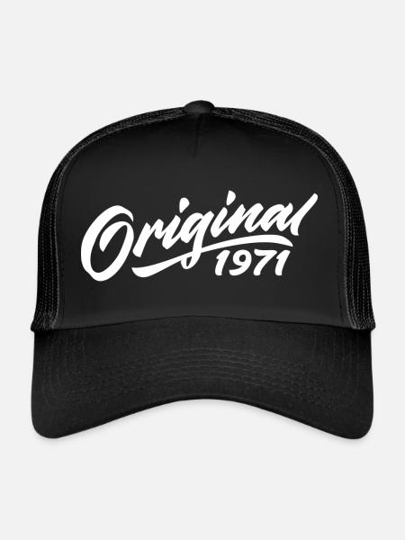 Original 1971 Cadeau D'anniversaire 1971 - Casquette trucker  - noir/noir - Devant