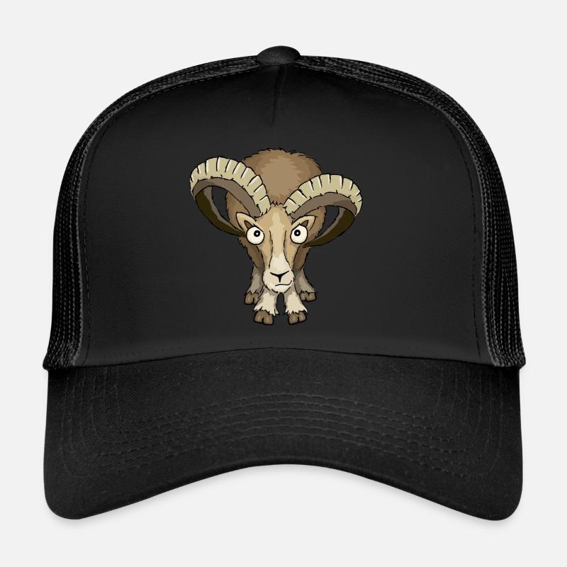 Mouflon ram Stock regard vers le bas Bélier cadeau Casquette trucker 
