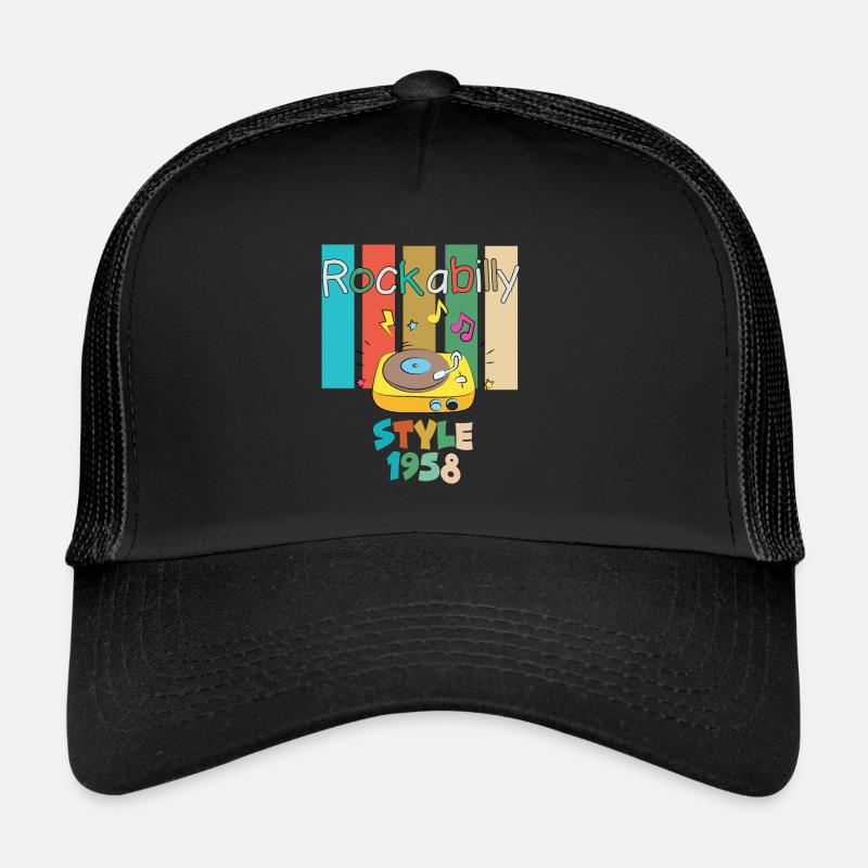 Rockabilly - Casquette trucker  - noir/noir