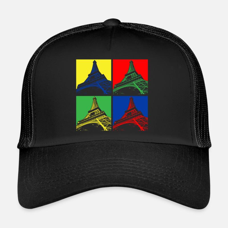 tour Eiffel - Casquette trucker  - noir/noir