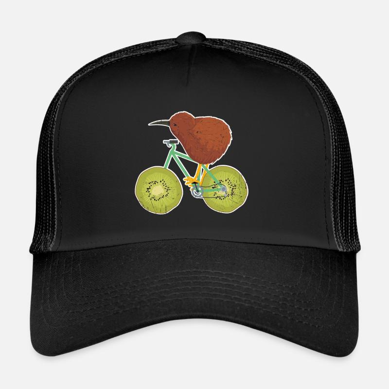 Kiwi bike gift - Trucker Cap - black/black