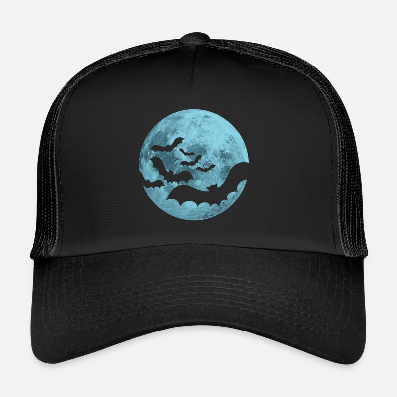 Fledermäuse Vollmond - Trucker Cap - Schwarz/Schwarz