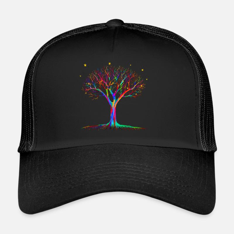 Magic Tree - Psychedelic Art - Trucker Cap - black/black