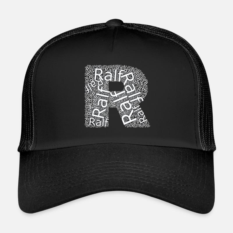 Le prénom de Ralf sous forme de nuage de mots Casquette trucker 