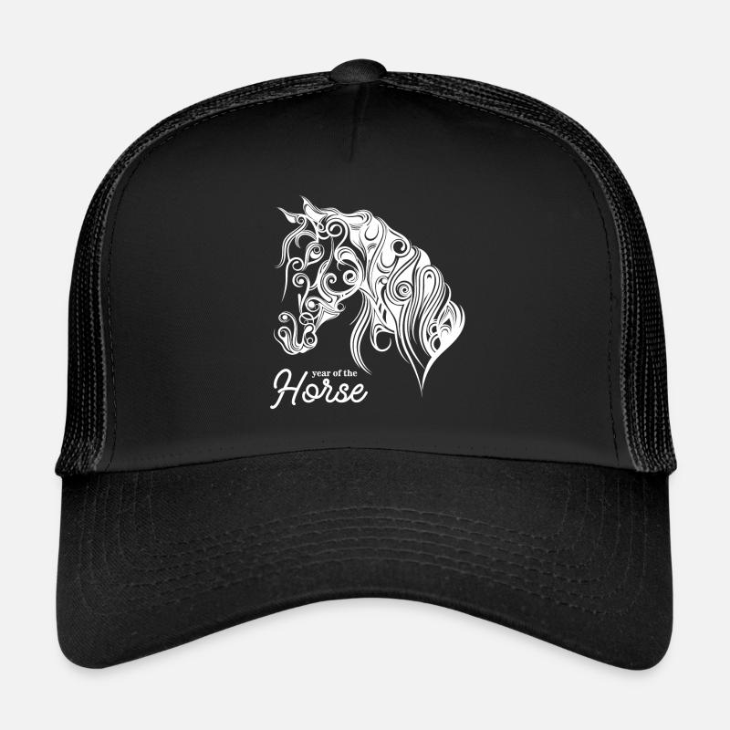 Pferd - Trucker Cap - Schwarz/Schwarz
