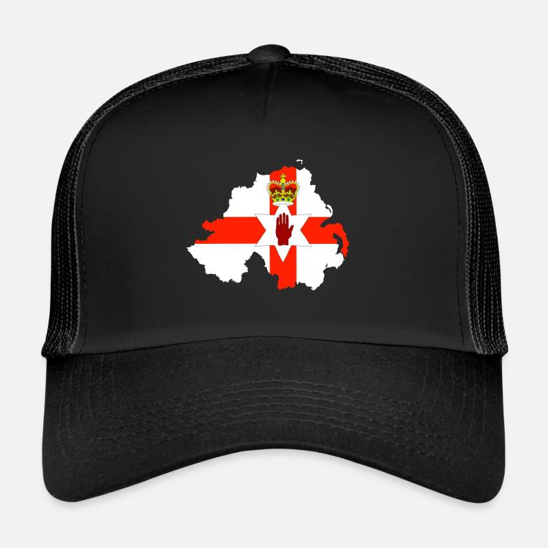 Drapeau d'Irlande du Nord et carte d'Irlande du Nord Casquette trucker 