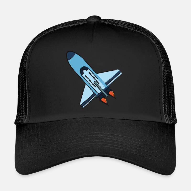 Raketenschiff - Trucker Cap - Schwarz/Schwarz