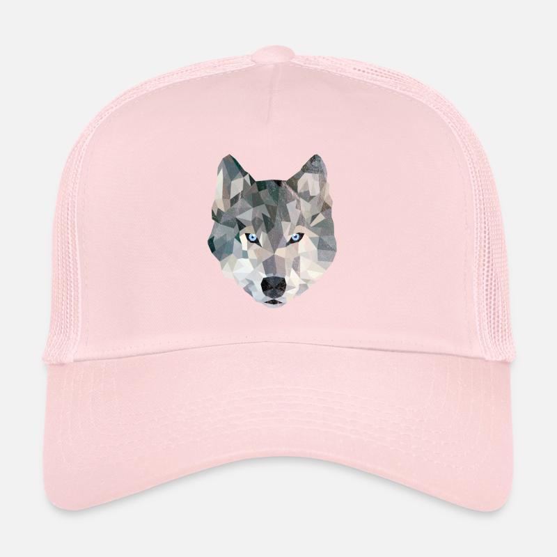 Geometrischer Wolf Trucker Cap