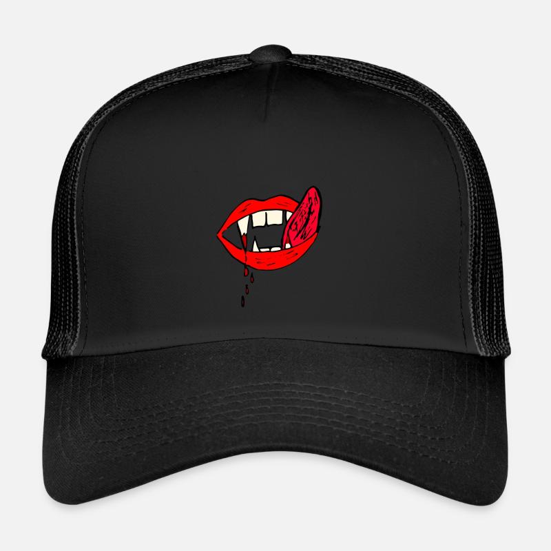 bloody vampire teeth Trucker Cap