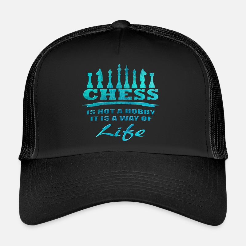 Échecs - Casquette trucker  - noir/noir