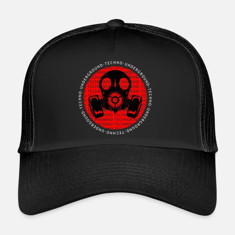 Techno - Techno music - Underground avec masque à gaz Casquette trucker 