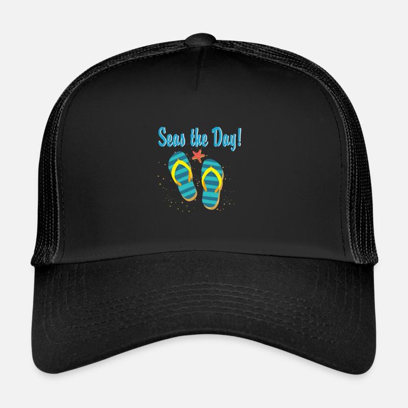 plage - Casquette trucker - noir/noir