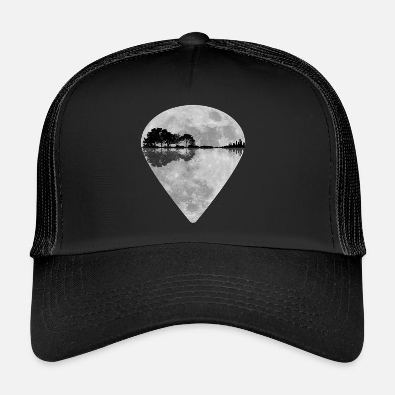 Full Moon Landscape Guitar Plectrum - Trucker Cap - black/black