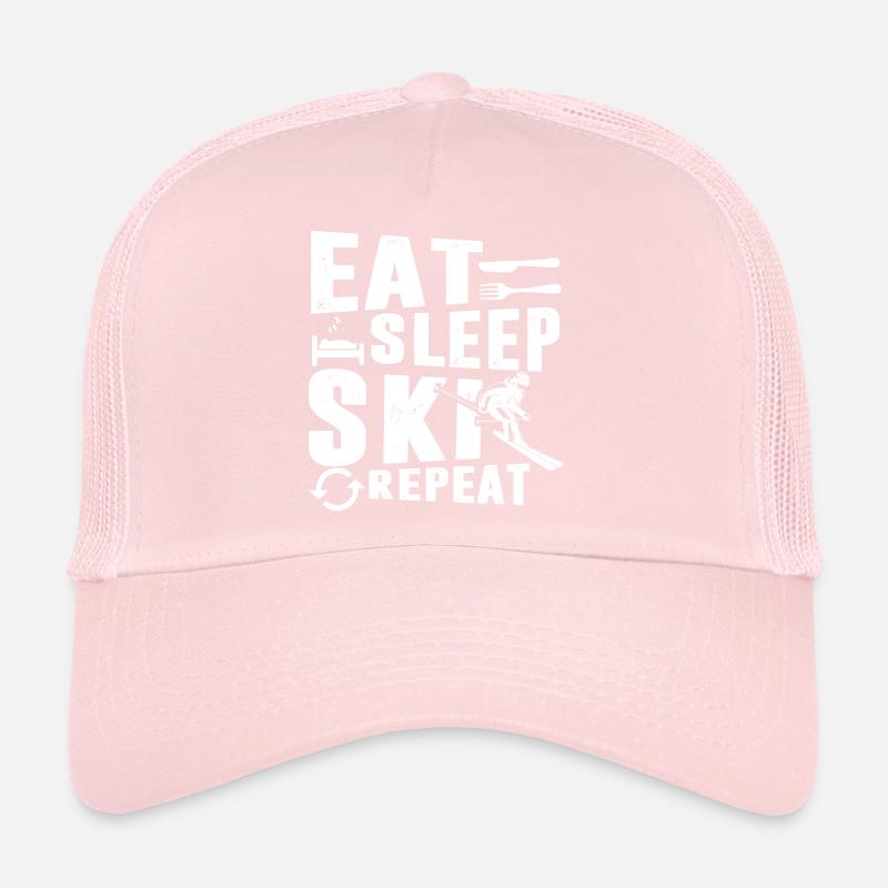 Eat Sleep Ski Repeat Trucker Cap
