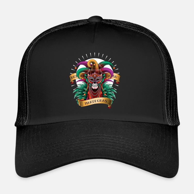 Mardi Gras - Trucker Cap - Schwarz/Schwarz