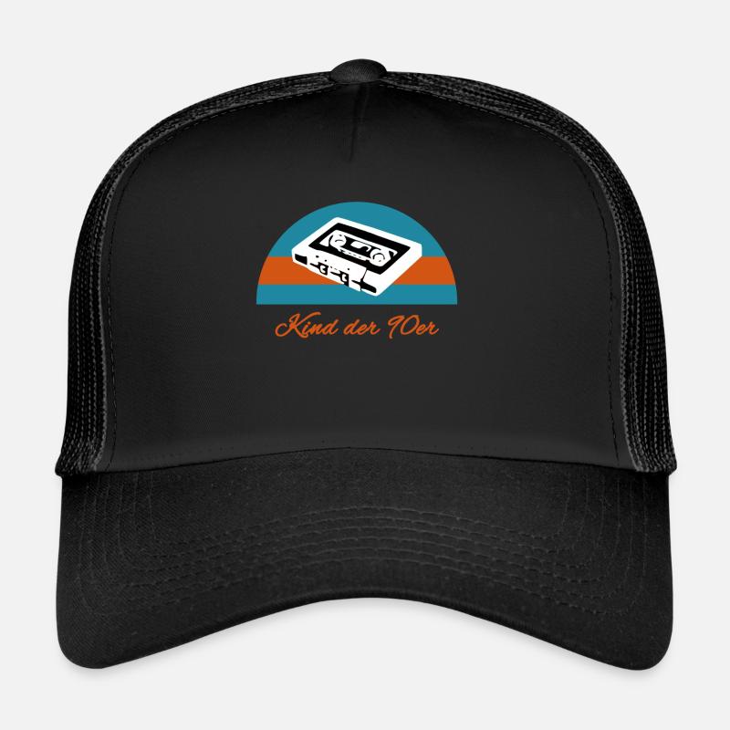 Kind der 90er Kassette - Trucker Cap - Schwarz/Schwarz