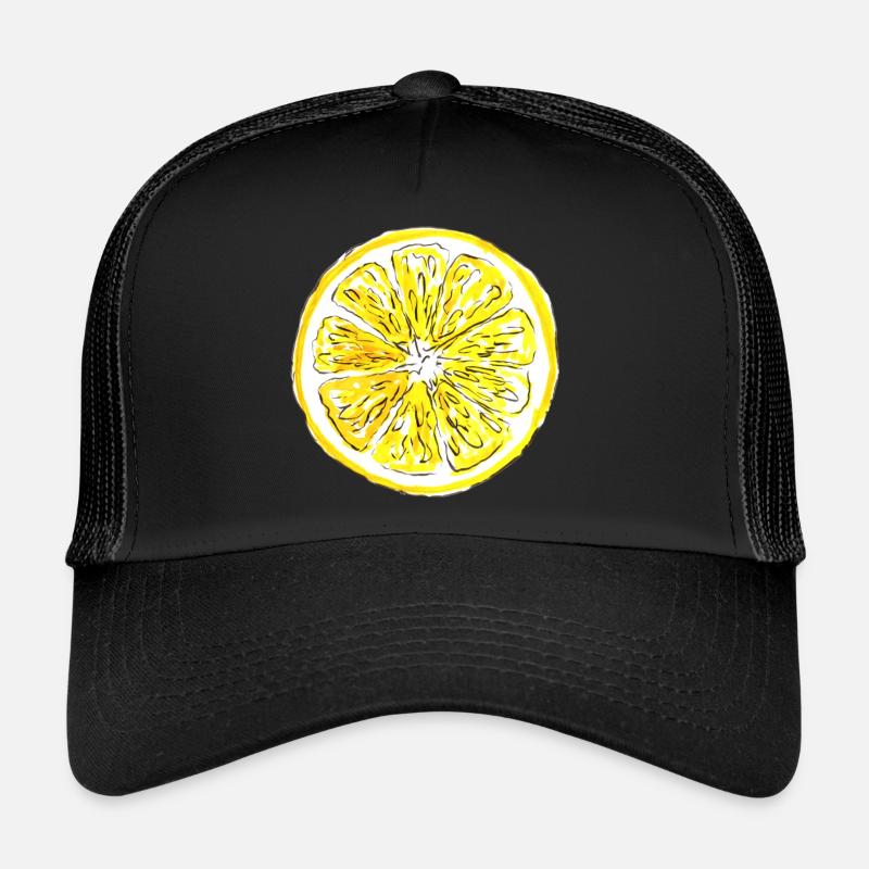 Zitrone - Trucker Cap - Schwarz/Schwarz