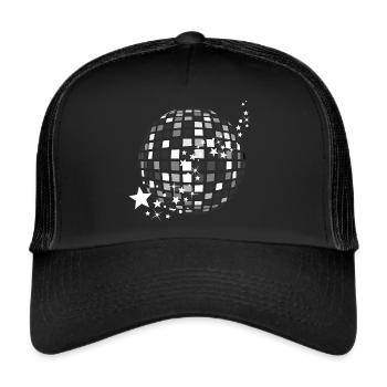 Disco Ball Glittering Disco Ball Schlager Party - Trucker Cap - black/black - Front