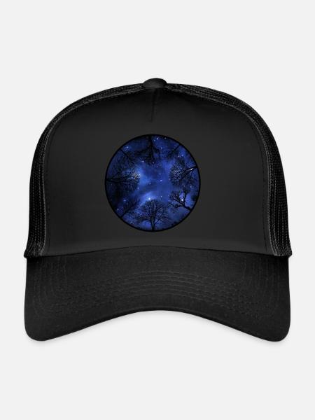 Kosmos Bäume - Trucker Cap - Schwarz/Schwarz