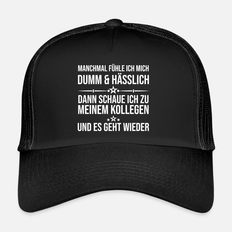 Lustiger Spruch Kollege Arbeit Dumm Hässlich Witz Trucker Cap