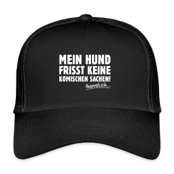 Lustiger Hunde Spruch Hundehalter Geschenk - Trucker Cap - Schwarz/Schwarz - Vorne