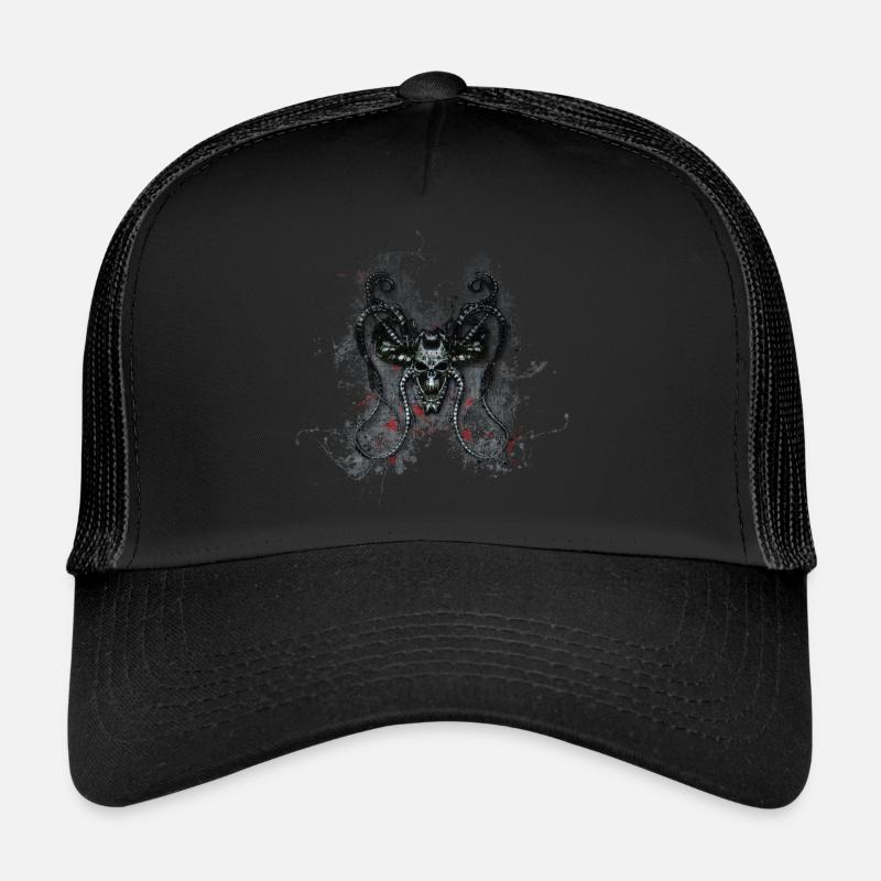 Gothique Monster Skull Paint Splatter Art Casquette trucker 