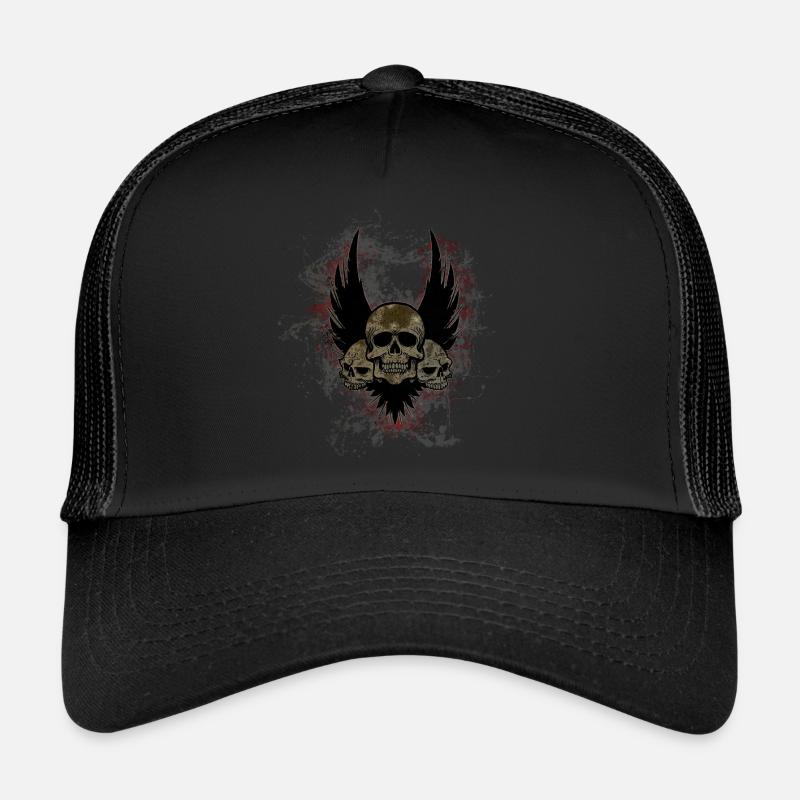 Tête de mort Mort Paint Splatter Art Casquette trucker 