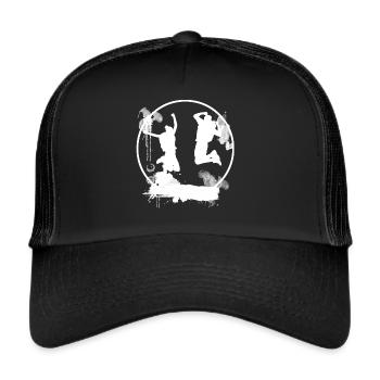 Sauter de joie - Joie de vivre blanc - Casquette trucker  - noir/noir - Devant