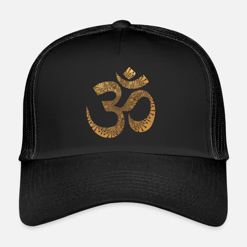 Signe doré | Mandala - Casquette trucker  - noir/noir