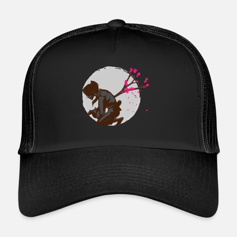 Samurai Robe Seppuku Harakiri Dagger Cherry Blossom Trucker Cap