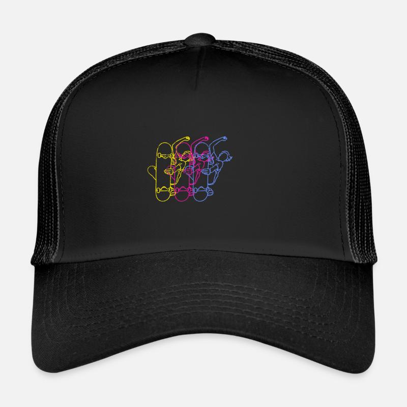 Skateboard - Trucker Cap - Schwarz/Schwarz