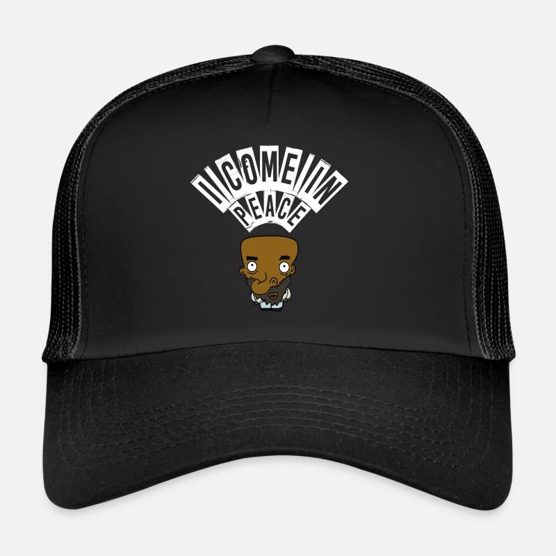 Cartoon Comicfigur gezeichnet - Trucker Cap - Schwarz/Schwarz
