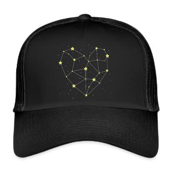 Herz in den Sternen - Trucker Cap - Schwarz/Schwarz - Vorne