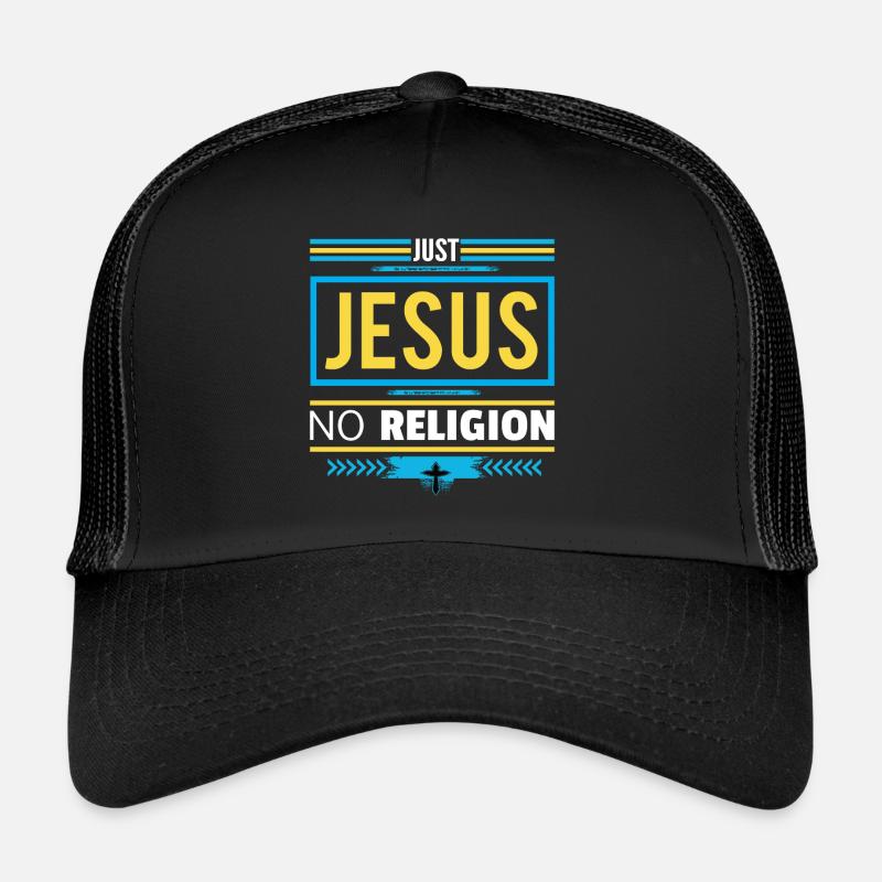 Juste Jésus, pas de religion - Casquette trucker  - noir/noir