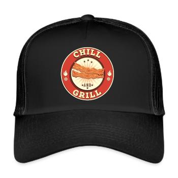 Chill and Grill - Trucker Cap - black/black - Front